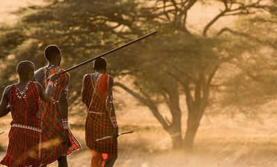 Maasai walking